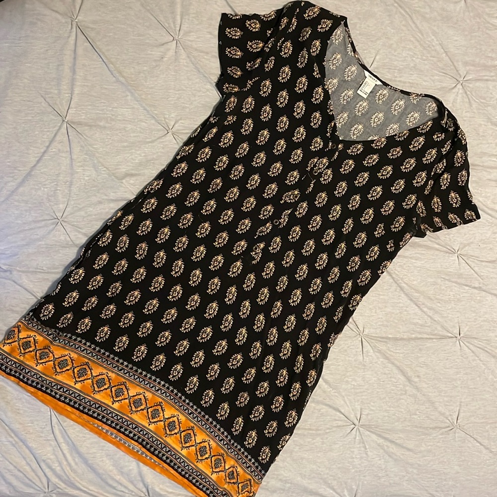 V neck short sleeve dress